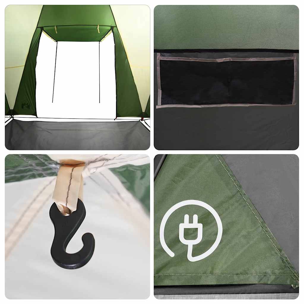 vidaXL Family Tent Dome 8-Person Green Waterproof