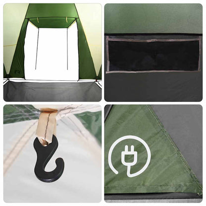 vidaXL Family Tent Dome 8-Person Green Waterproof