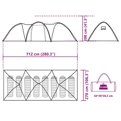 vidaXL Family Tent Dome 8-Person Blue Waterproof