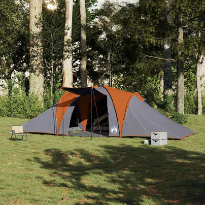 vidaXL Family Tent Dome 6-Person Grey and Orange Waterproof - 36906