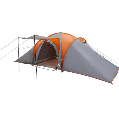 vidaXL Family Tent Dome 6-Person Grey and Orange Waterproof - 36906