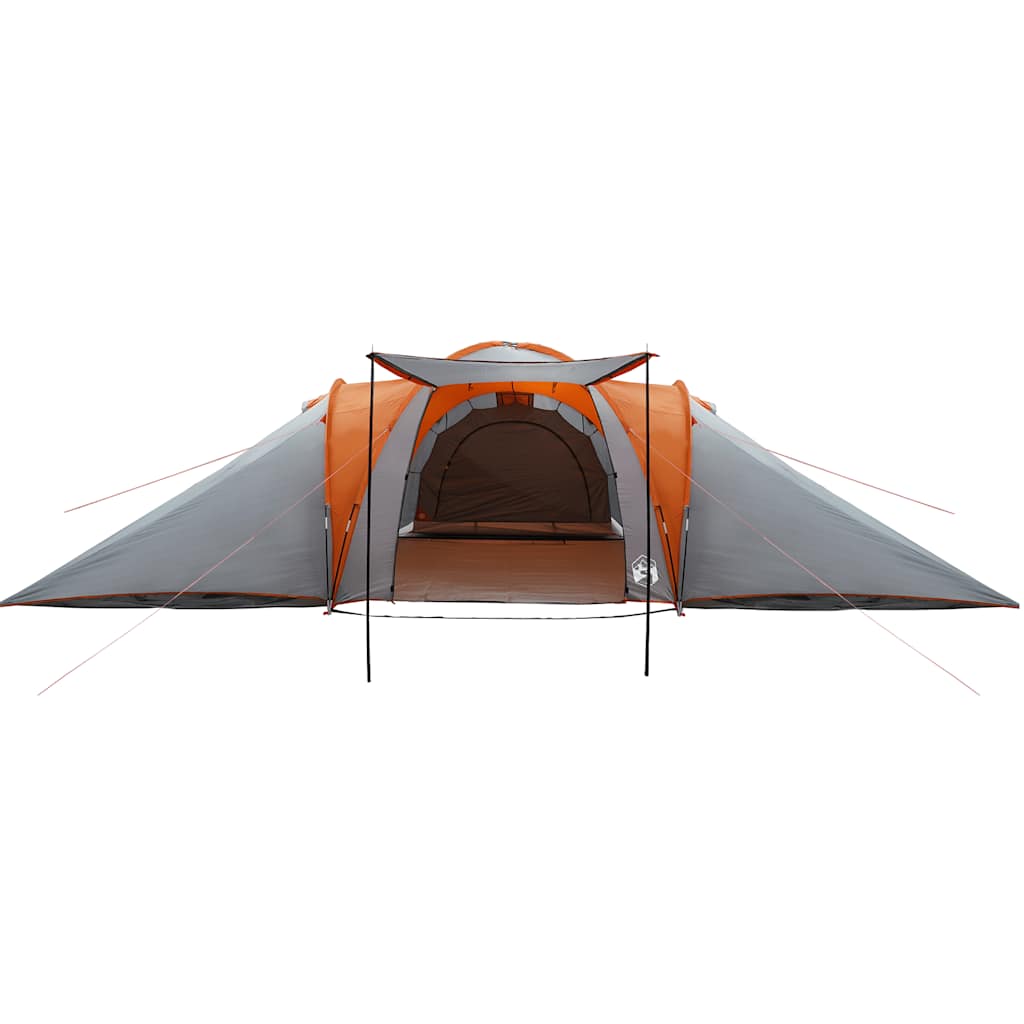 vidaXL Family Tent Dome 6-Person Grey and Orange Waterproof - 36906