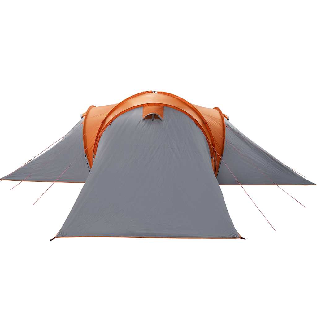 vidaXL Family Tent Dome 6-Person Grey and Orange Waterproof - 36906