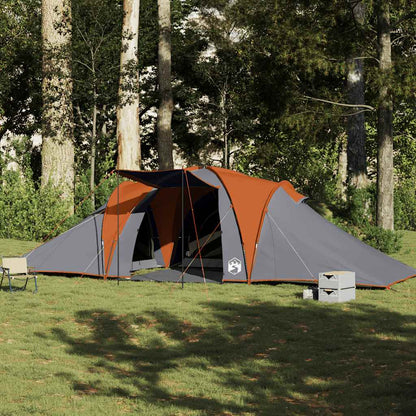 vidaXL Family Tent Dome 6-Person Grey and Orange Waterproof - 36906