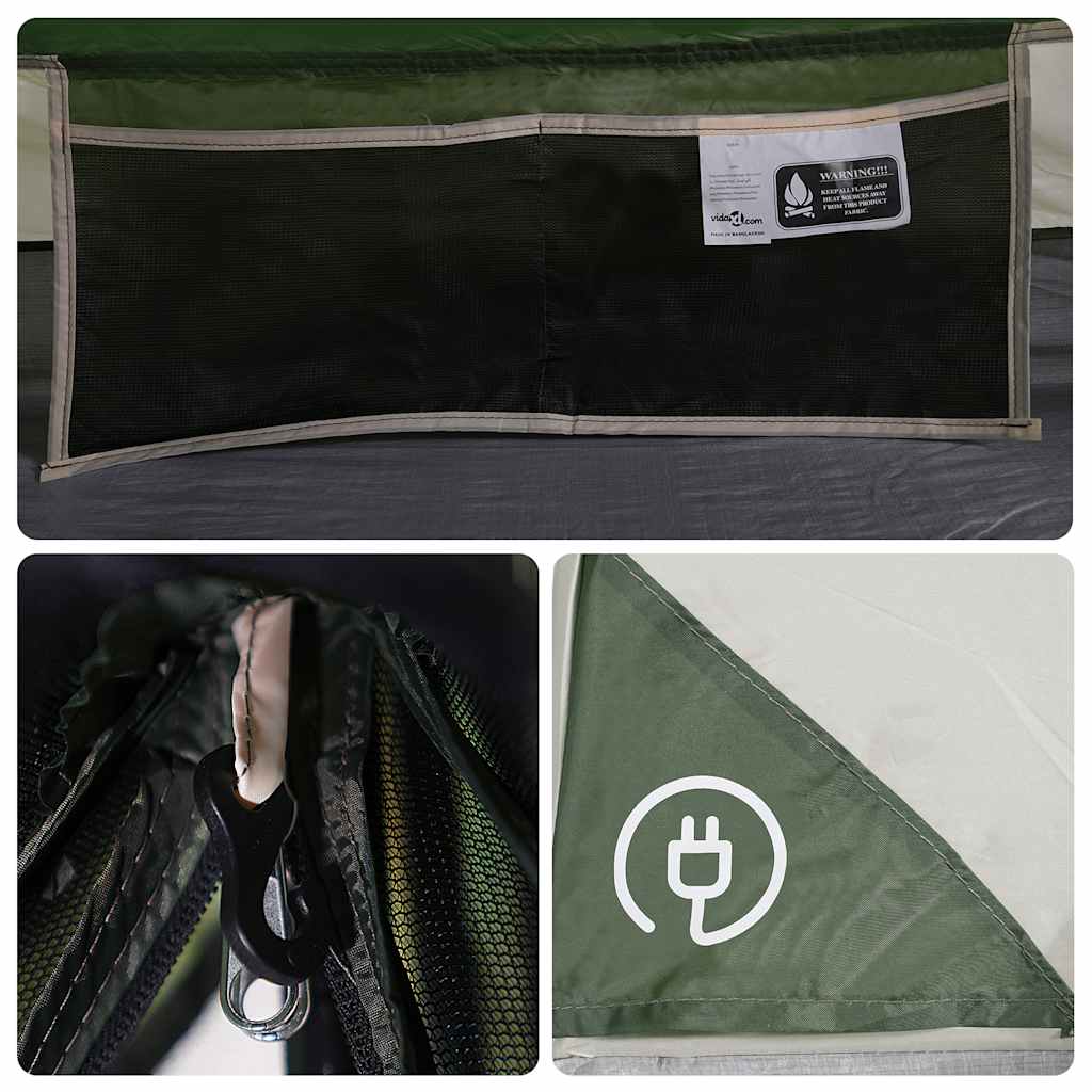 vidaXL Camping Tent 2-Person Green Waterproof