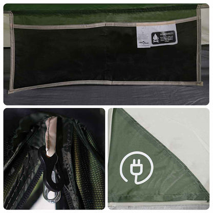 vidaXL Camping Tent 2-Person Green Waterproof