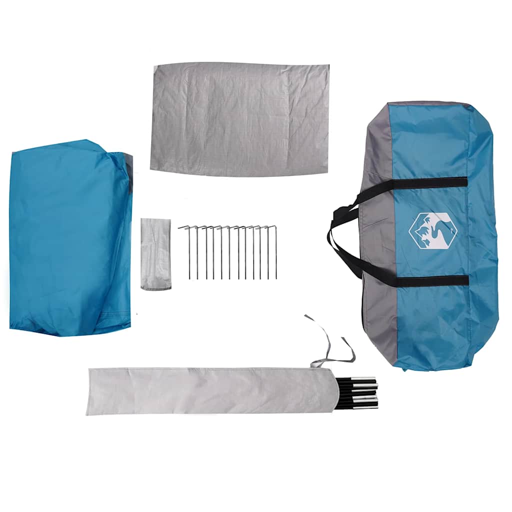 vidaXL Camping Tent 2-Person Blue Waterproof
