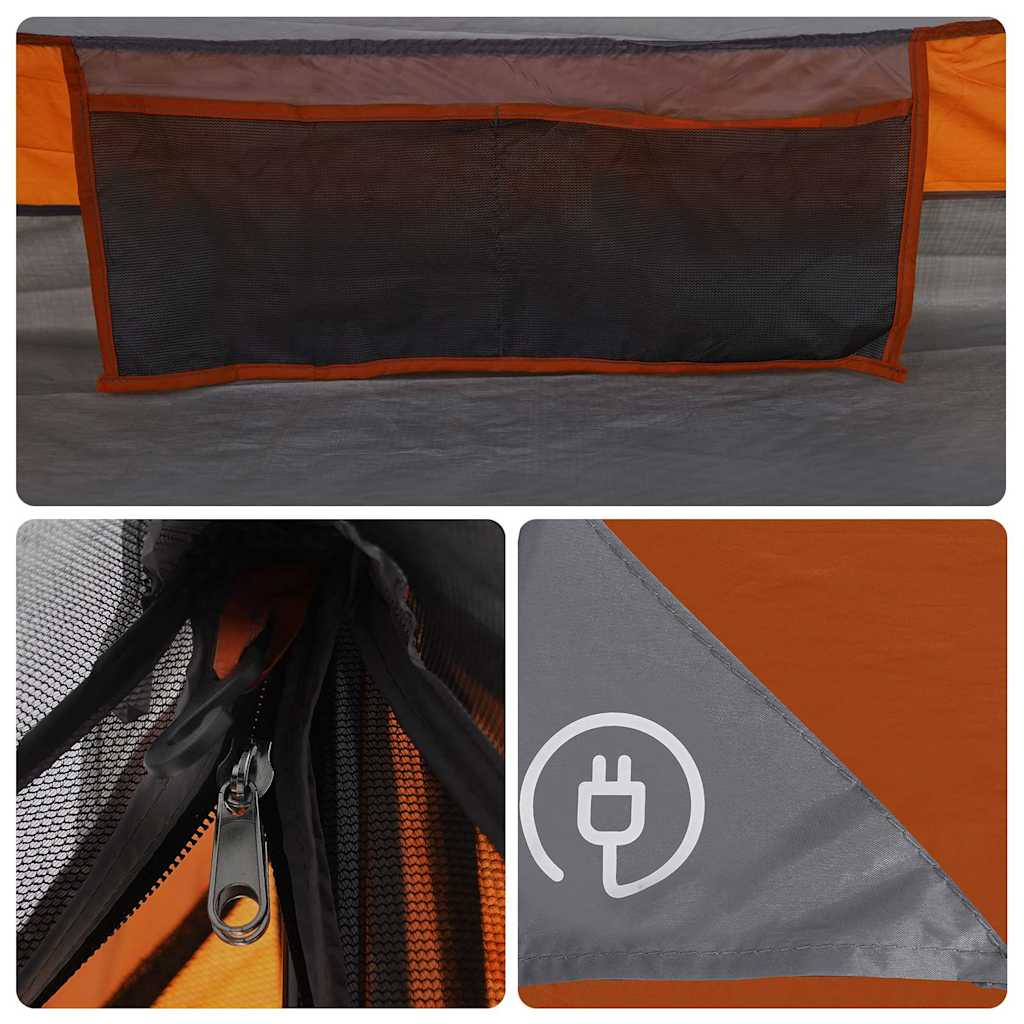 vidaXL Camping Tent 2-Person Grey Waterproof