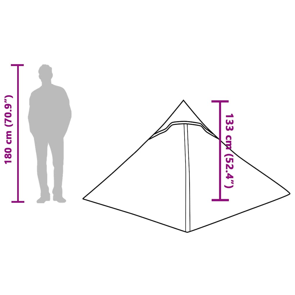 vidaXL Camping Tent 2-Person Grey Waterproof