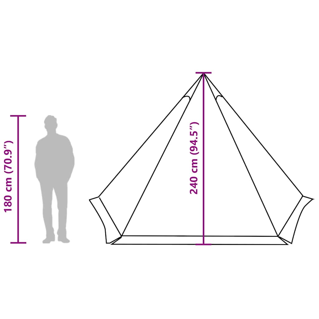 vidaXL Family Tent Tipi 6-Person Green Waterproof