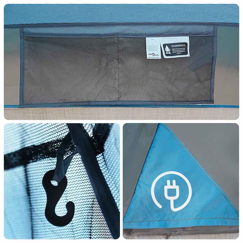 vidaXL Family Tent Tipi 6-Person Blue Waterproof