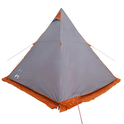 vidaXL Family Tent Tipi 6-Person Grey and orange Waterproof