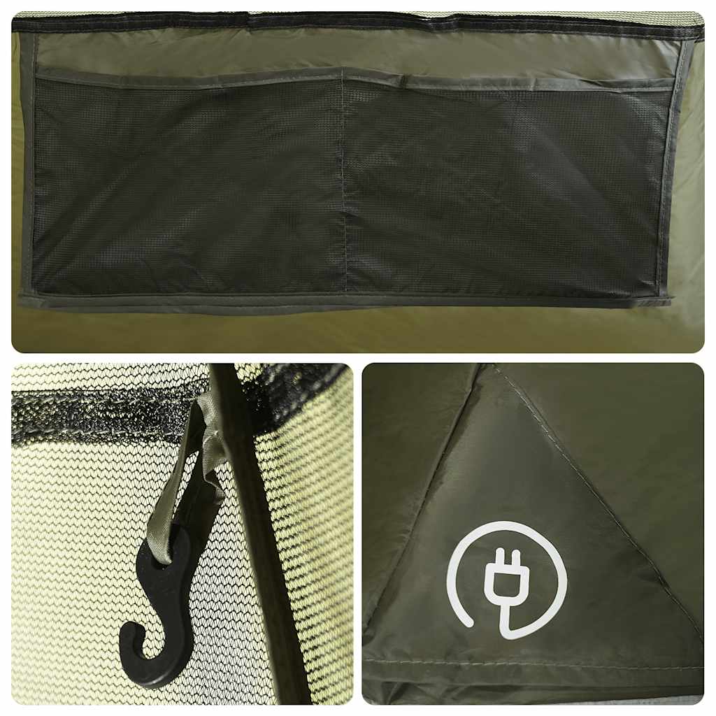vidaXL Family Tent Tipi 6-Person Olive Green Waterproof