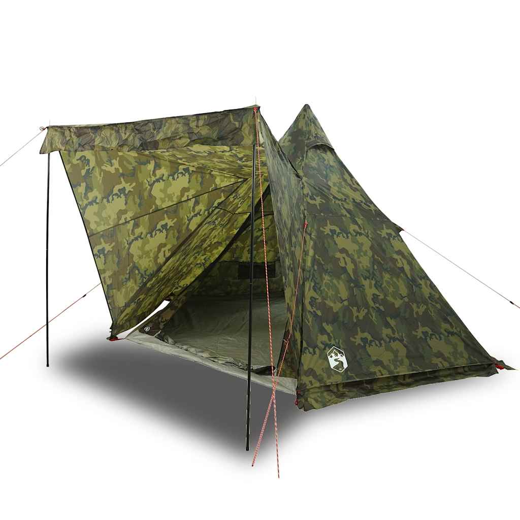 vidaXL Family Tent Tipi 6-Person Camouflage Waterproof - Green