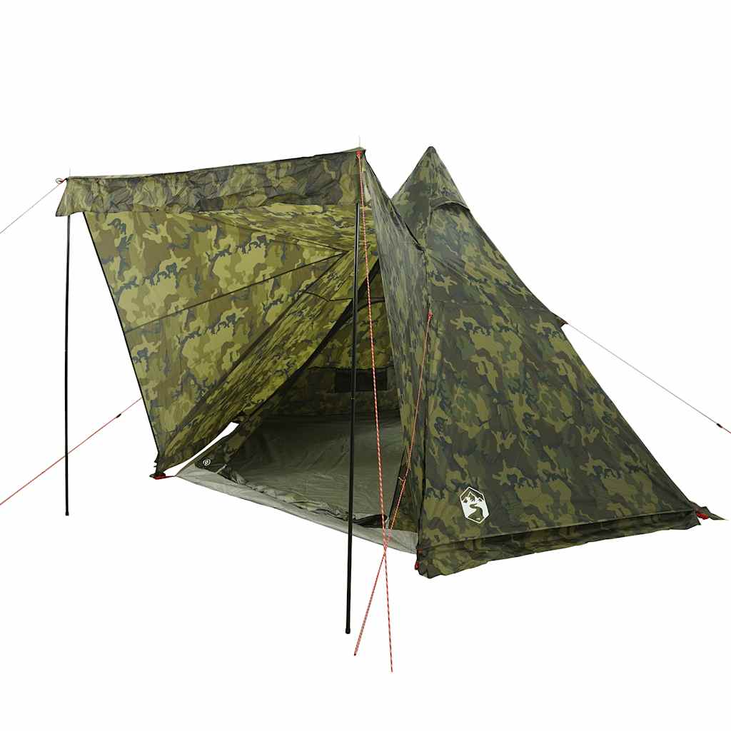 vidaXL Family Tent Tipi 6-Person Camouflage Waterproof - Green