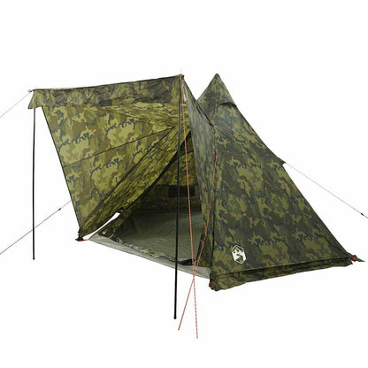 vidaXL Family Tent Tipi 6-Person Camouflage Waterproof - Green
