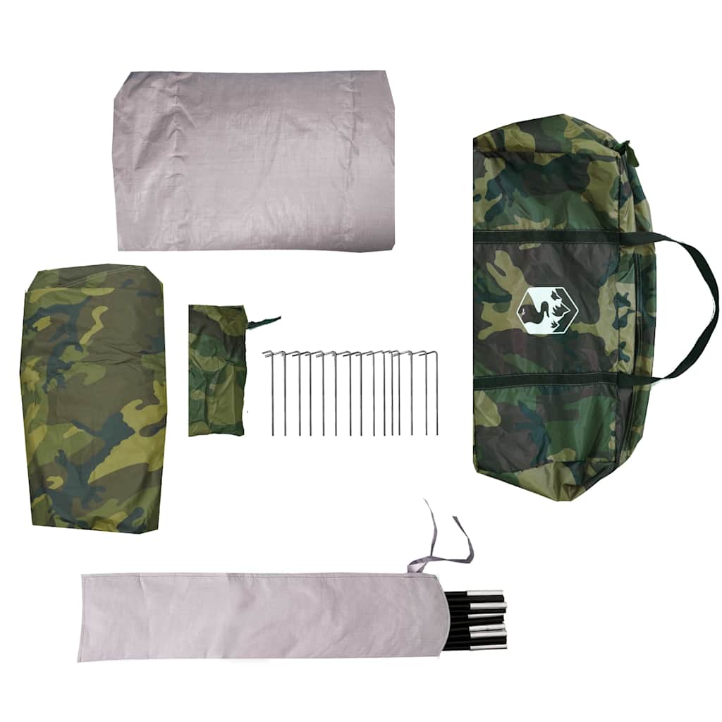 vidaXL Family Tent Tipi 6-Person Camouflage Waterproof - Green