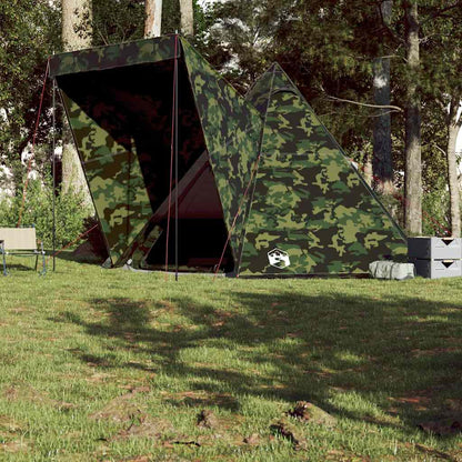vidaXL Family Tent Tipi 6-Person Camouflage Waterproof - Green