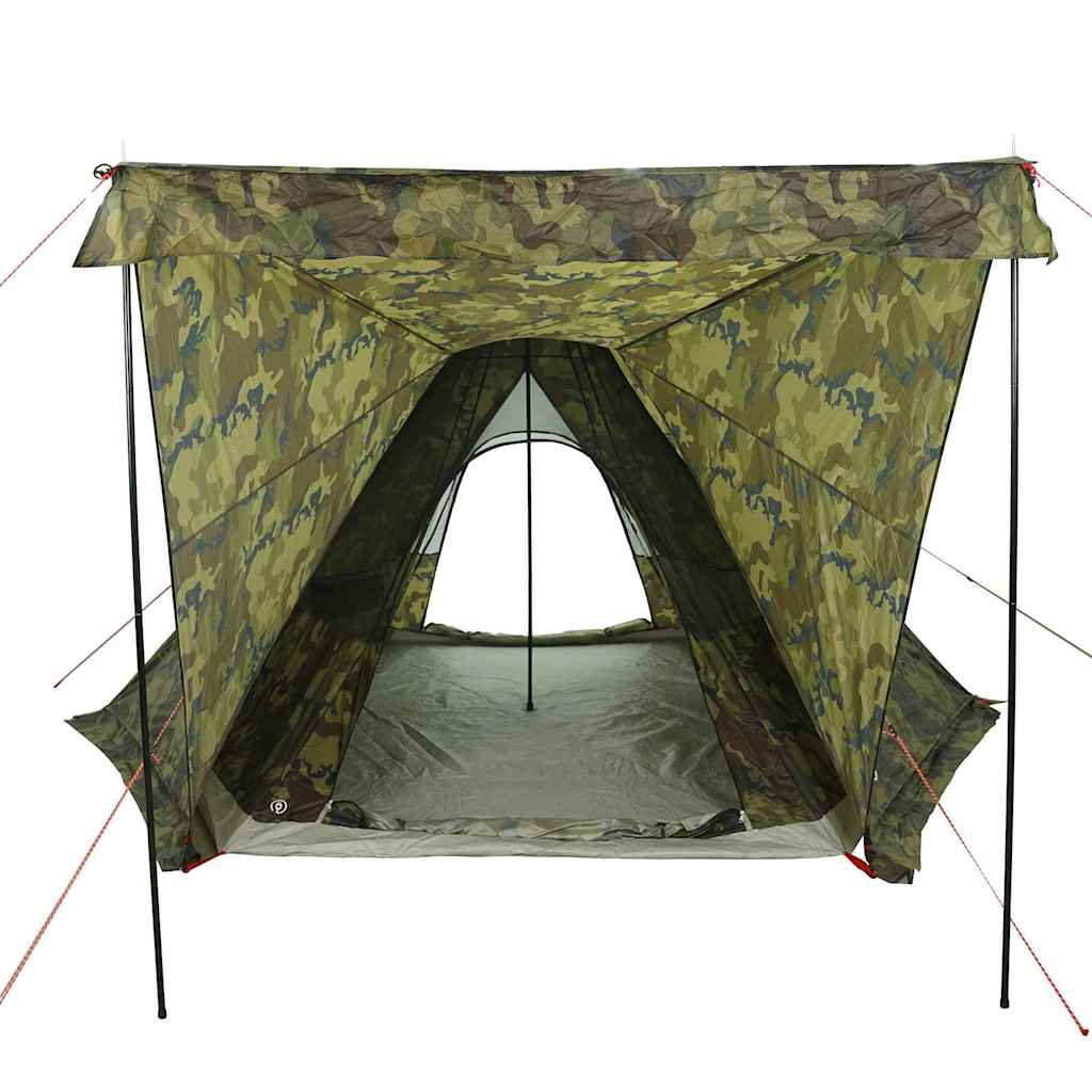 vidaXL Family Tent Tipi 6-Person Camouflage Waterproof - Green