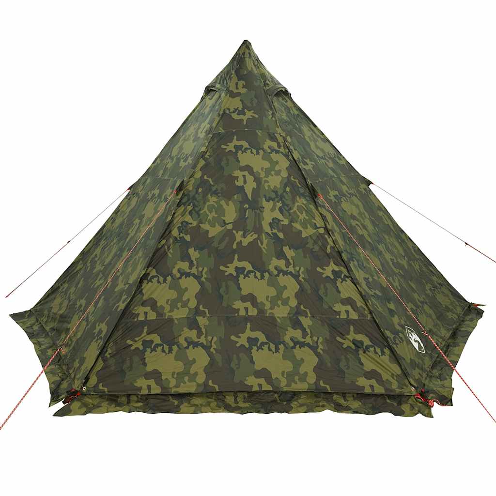 vidaXL Family Tent Tipi 6-Person Camouflage Waterproof - Green