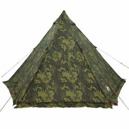 vidaXL Family Tent Tipi 6-Person Camouflage Waterproof - Green