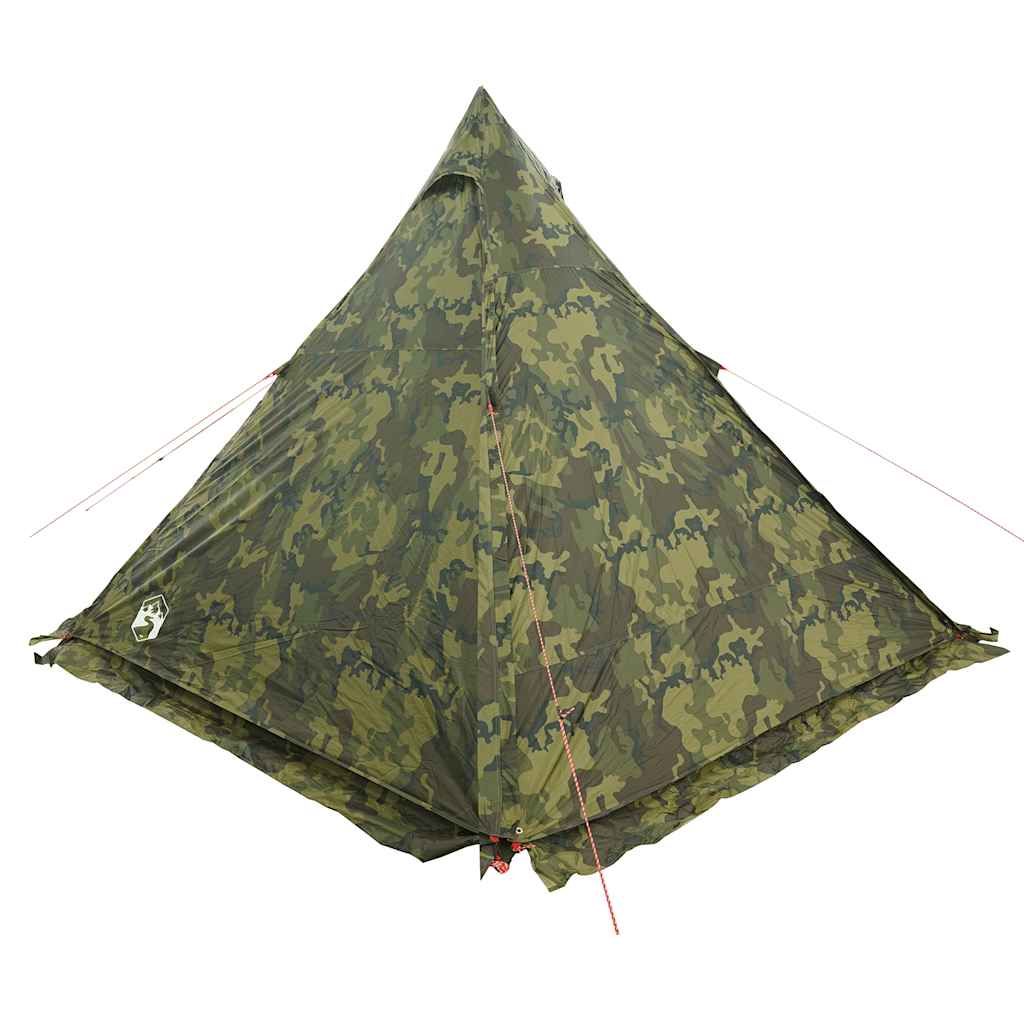 vidaXL Family Tent Tipi 6-Person Camouflage Waterproof - Green