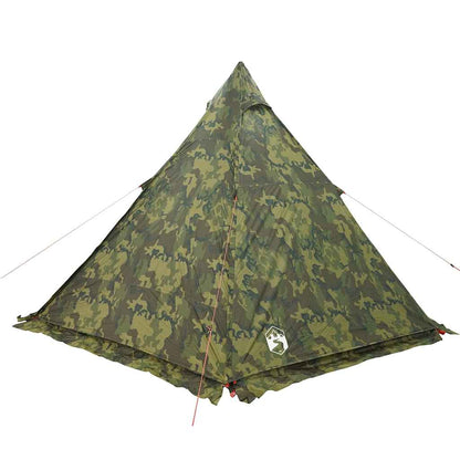 vidaXL Family Tent Tipi 6-Person Camouflage Waterproof - Green