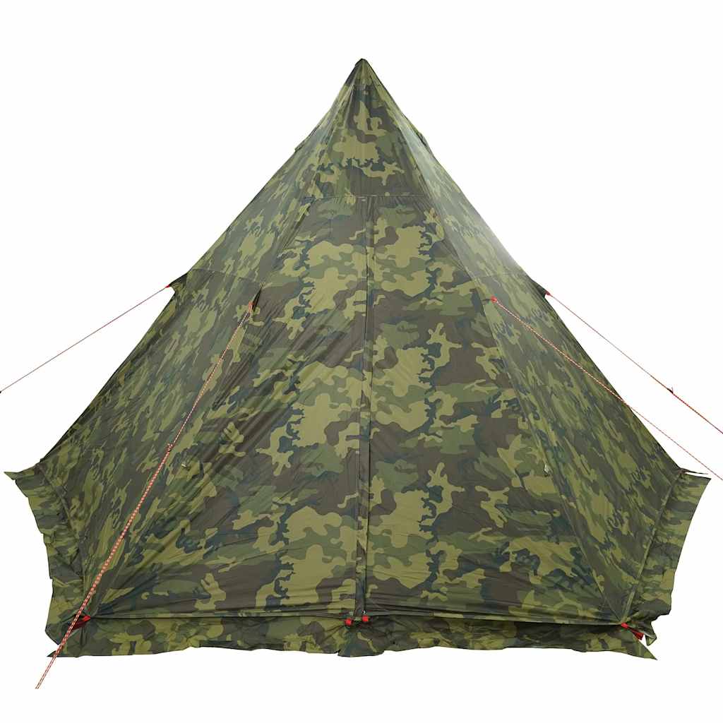 vidaXL Family Tent Tipi 6-Person Camouflage Waterproof - Green