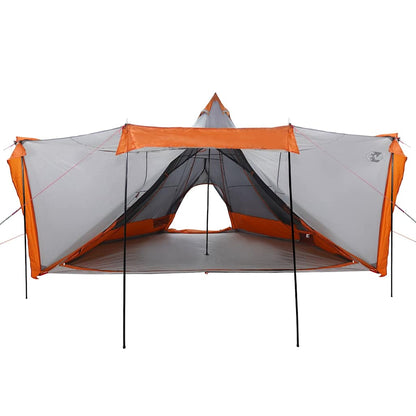 vidaXL Family Tent Tipi 8-Person Grey and Orange Waterproof
