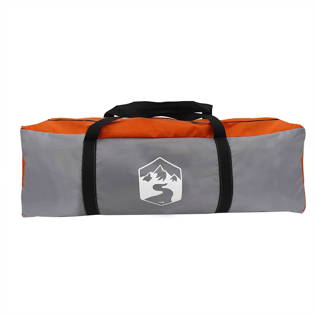 vidaXL Family Tent Tipi 8-Person Grey and Orange Waterproof