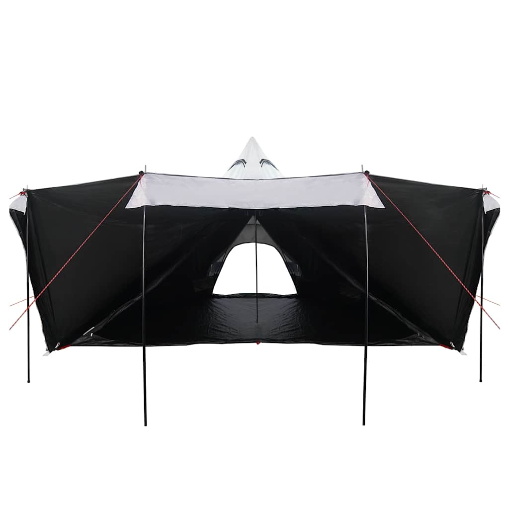 vidaXL Family Tent Tipi 8-Person White Blackout Fabric Waterproof