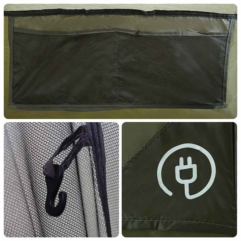 vidaXL Family Tent Tipi 8-Person Olive Green Waterproof