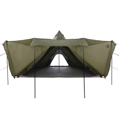 vidaXL Family Tent Tipi 8-Person Olive Green Waterproof