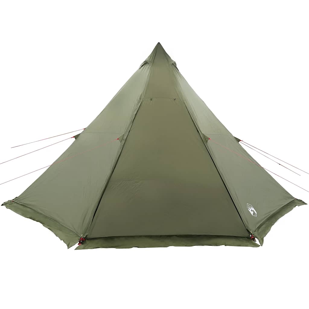 vidaXL Family Tent Tipi 8-Person Olive Green Waterproof