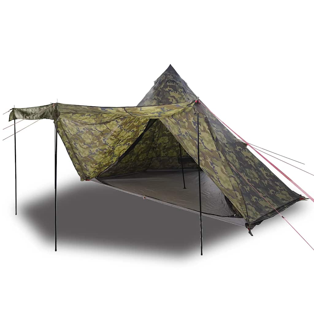 vidaXL Family Tent Tipi 8-Person Camouflage Waterproof - Multicolour