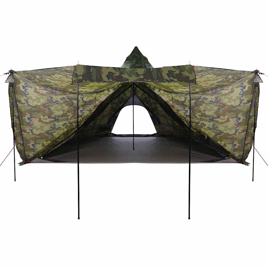 vidaXL Family Tent Tipi 8-Person Camouflage Waterproof - Multicolour
