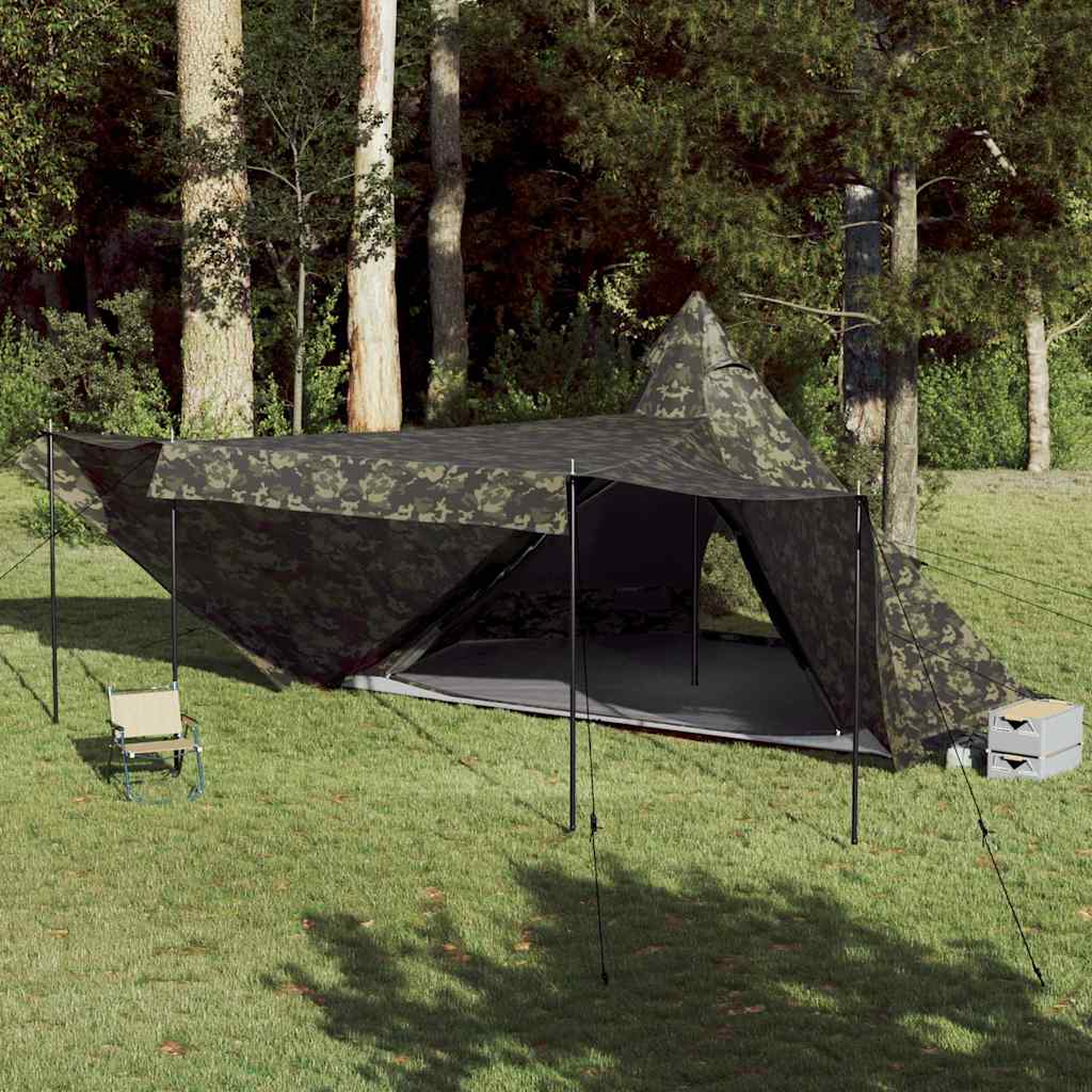 vidaXL Family Tent Tipi 8-Person Camouflage Waterproof - Multicolour