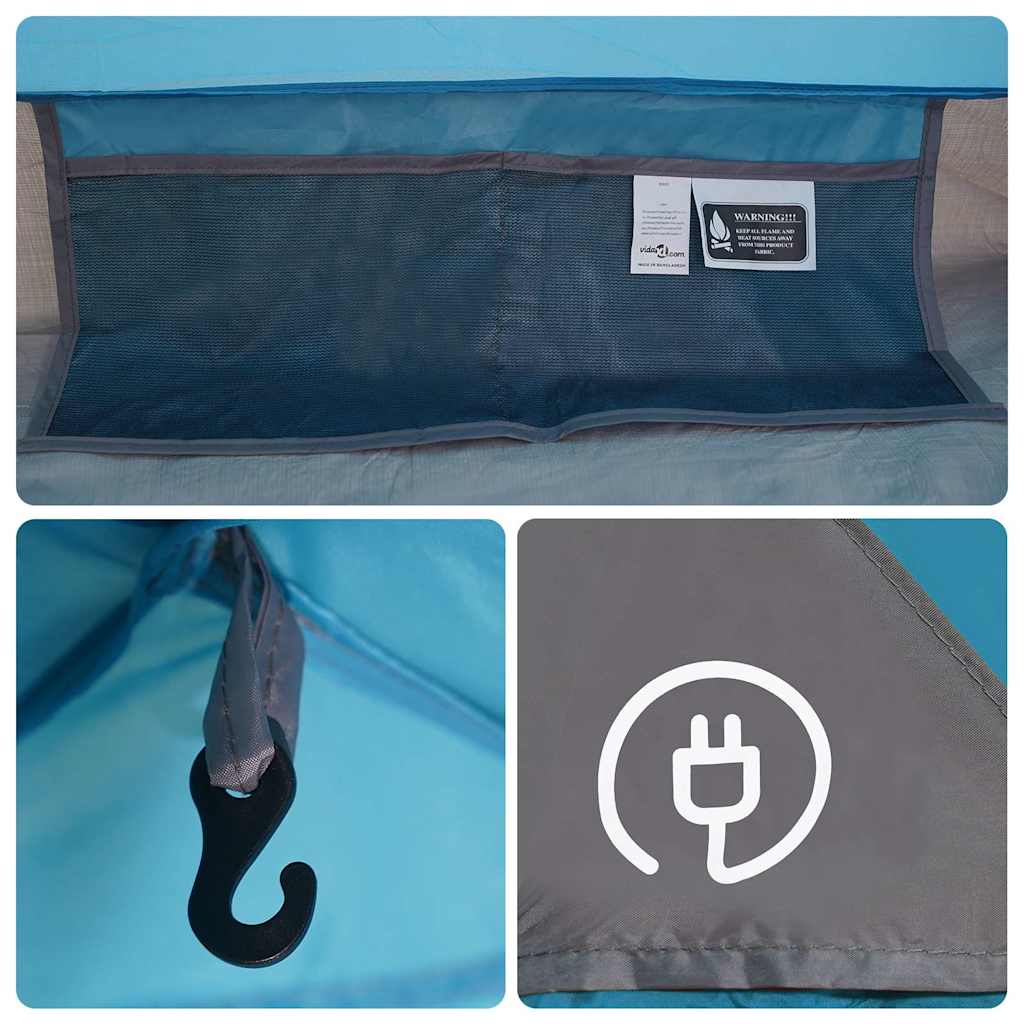vidaXL Camping Tent Cabin 4-Person Blue Waterproof