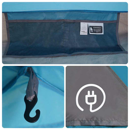 vidaXL Camping Tent Cabin 4-Person Blue Waterproof