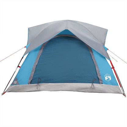 vidaXL Camping Tent Cabin 4-Person Blue Waterproof