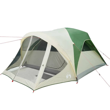 vidaXL Family Tent Tunnel 6-Person Green Waterproof - 37006