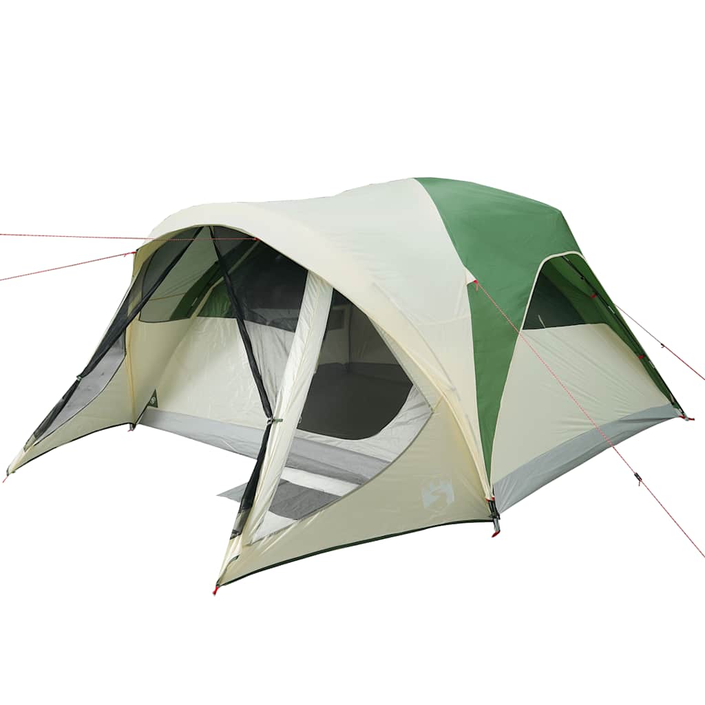 vidaXL Family Tent Tunnel 6-Person Green Waterproof - 37006