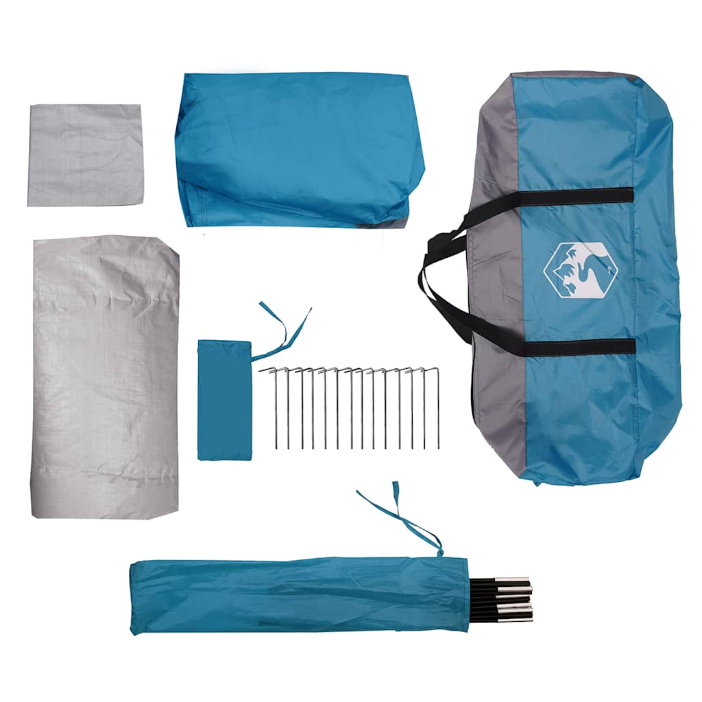 vidaXL Family Tent Tunnel 6-Person Blue Waterproof - 37013