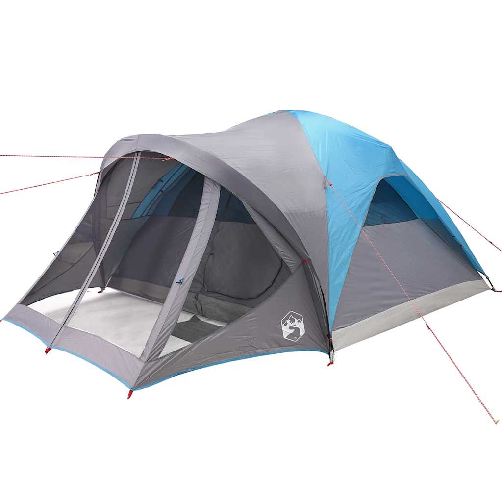 vidaXL Family Tent Tunnel 6-Person Blue Waterproof - 37013