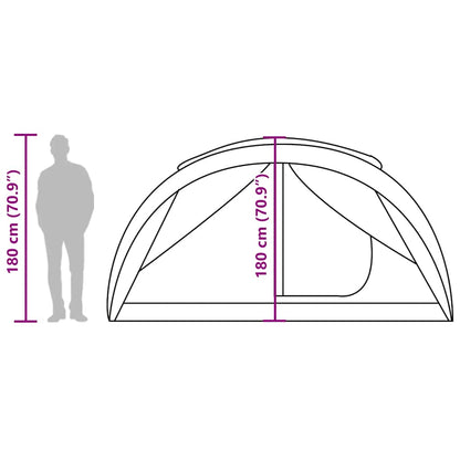 vidaXL Family Tent Tunnel 6-Person Grey and Orange Waterproof
