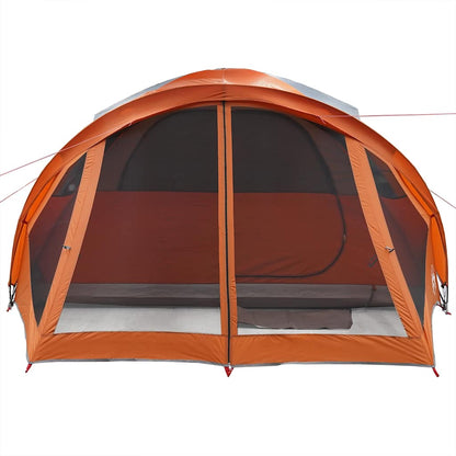 vidaXL Family Tent Tunnel 6-Person Grey and Orange Waterproof