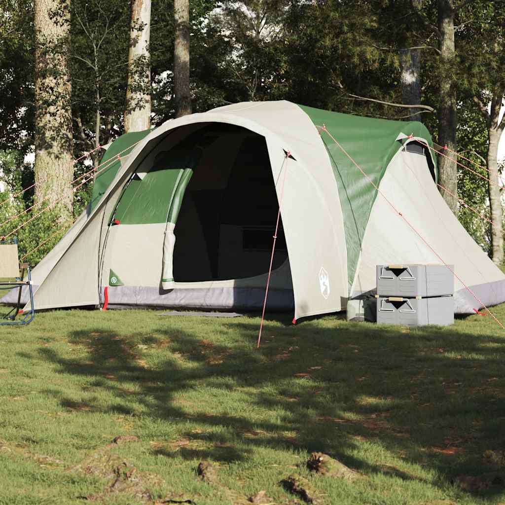 vidaXL Family Tent Dome 6-Person Green Waterproof - 375 x 225 x 176 cm