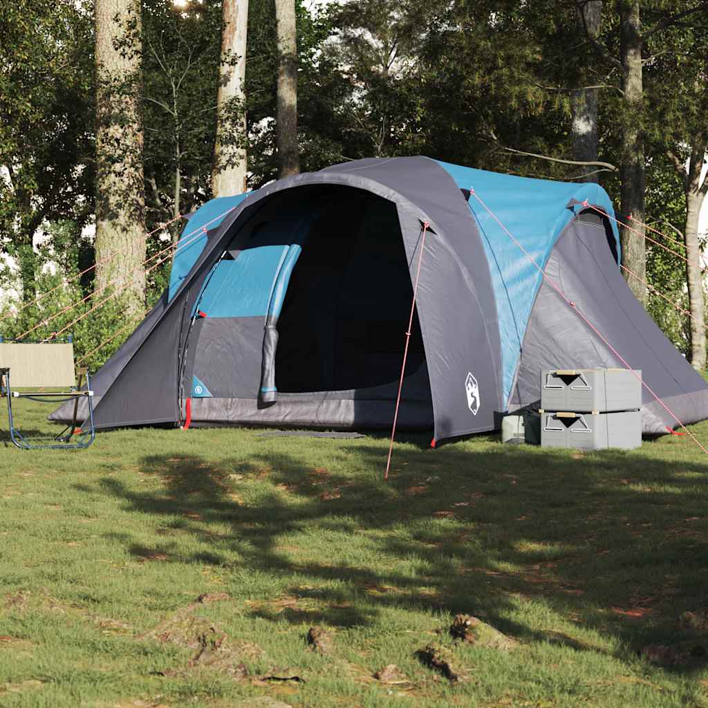 vidaXL Family Tent Dome 6-Person Blue Waterproof - 375 x 225 x 176 cm