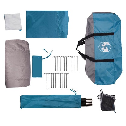 vidaXL Family Tent Dome 6-Person Blue Waterproof - 375 x 225 x 176 cm