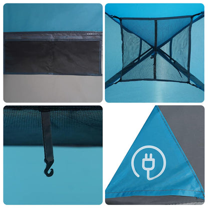 vidaXL Family Tent Dome 6-Person Blue Waterproof - 375 x 225 x 176 cm